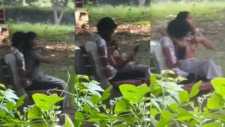 Delhi Young Couple GF Boobs In Park Outdoor Watch